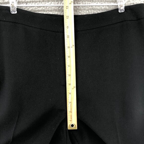 Lafayette 148 Pants Women 14 Black Wool Crepe Lined Wide Leg Trouser Office Work - Picture 9 of 12